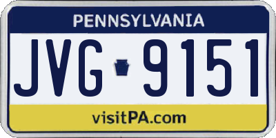 PA license plate JVG9151