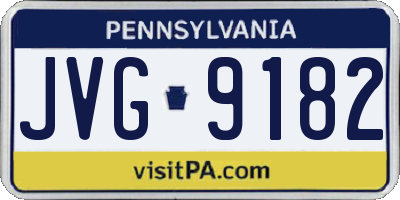 PA license plate JVG9182