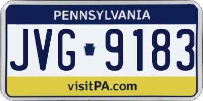 PA license plate JVG9183