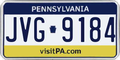 PA license plate JVG9184