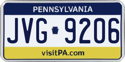 PA license plate JVG9206