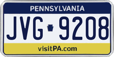 PA license plate JVG9208