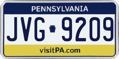 PA license plate JVG9209