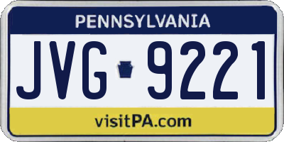 PA license plate JVG9221