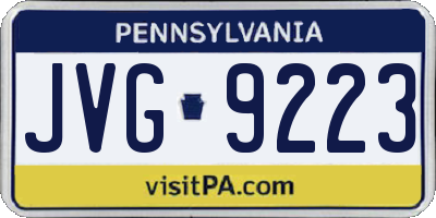 PA license plate JVG9223
