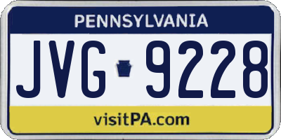 PA license plate JVG9228