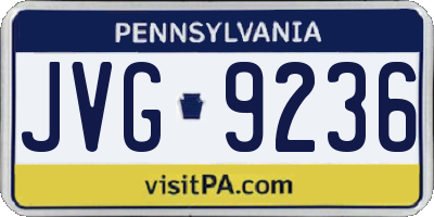 PA license plate JVG9236