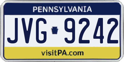 PA license plate JVG9242