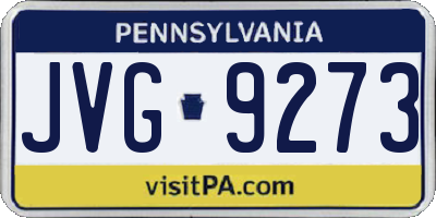 PA license plate JVG9273
