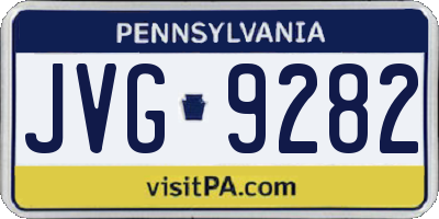 PA license plate JVG9282