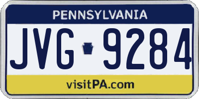 PA license plate JVG9284