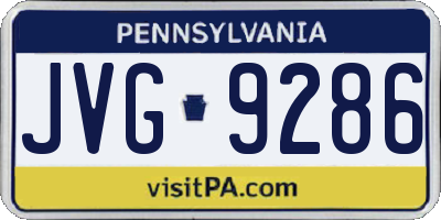 PA license plate JVG9286