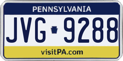 PA license plate JVG9288