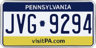PA license plate JVG9294