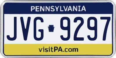 PA license plate JVG9297