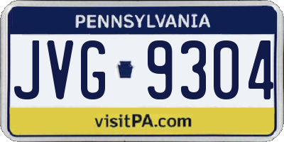 PA license plate JVG9304