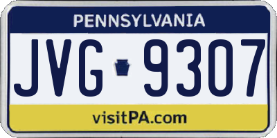 PA license plate JVG9307