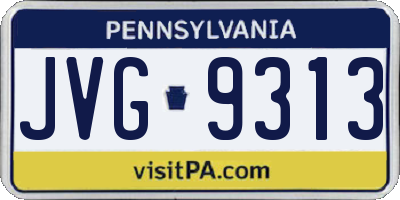 PA license plate JVG9313