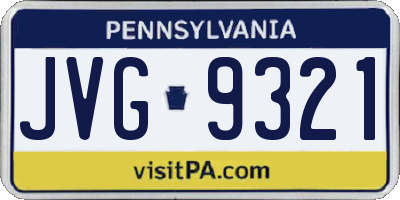 PA license plate JVG9321