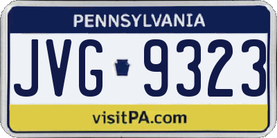 PA license plate JVG9323
