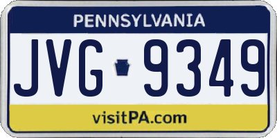 PA license plate JVG9349