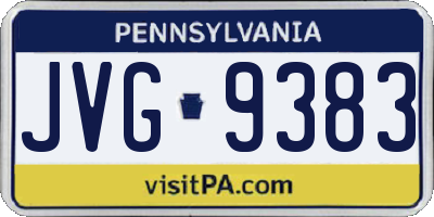 PA license plate JVG9383