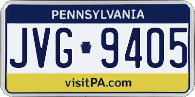 PA license plate JVG9405
