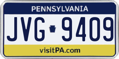 PA license plate JVG9409