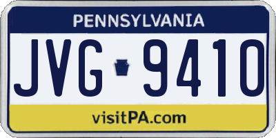 PA license plate JVG9410