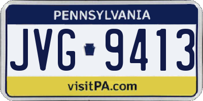 PA license plate JVG9413