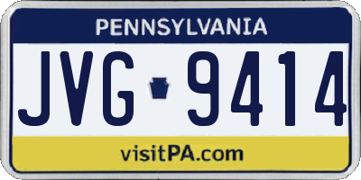 PA license plate JVG9414