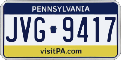 PA license plate JVG9417