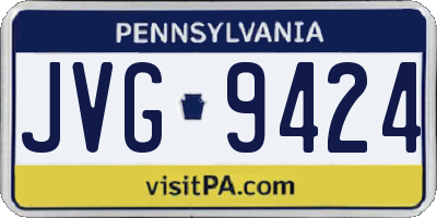 PA license plate JVG9424
