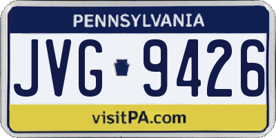 PA license plate JVG9426
