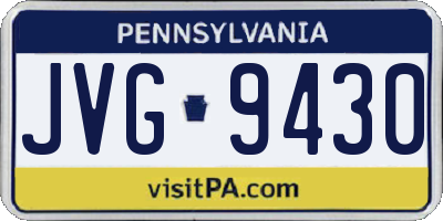 PA license plate JVG9430