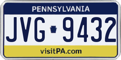 PA license plate JVG9432