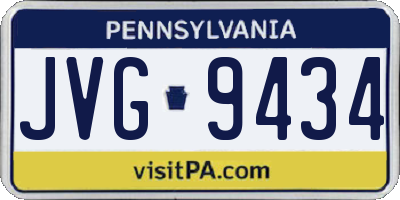 PA license plate JVG9434