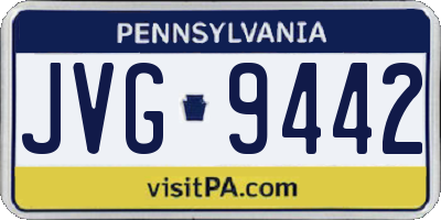 PA license plate JVG9442