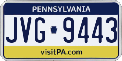 PA license plate JVG9443