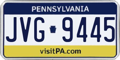 PA license plate JVG9445