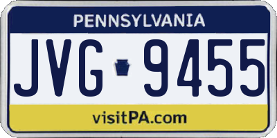 PA license plate JVG9455