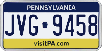 PA license plate JVG9458