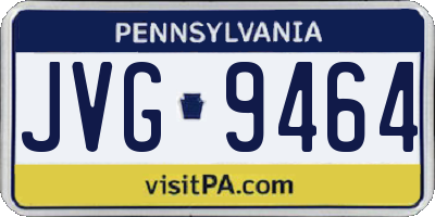 PA license plate JVG9464