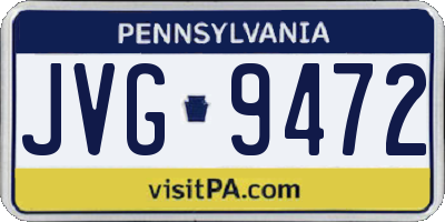 PA license plate JVG9472