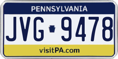 PA license plate JVG9478