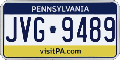 PA license plate JVG9489