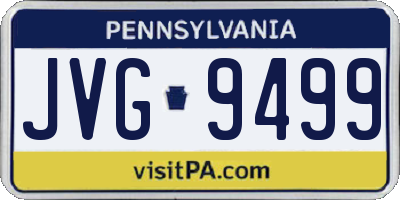 PA license plate JVG9499