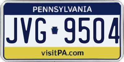 PA license plate JVG9504