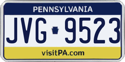 PA license plate JVG9523