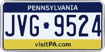 PA license plate JVG9524
